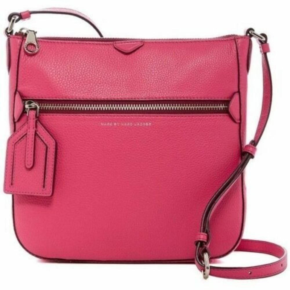 Brand New MARC JACOBS Globetrotter Kit Leather Crossbody in Begonia Pink